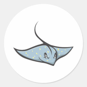 Sticker Rond Poisson Stingray