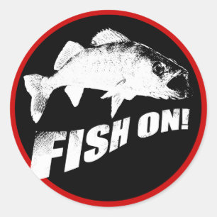 Sticker Rond Poisson sur le doré jaune
