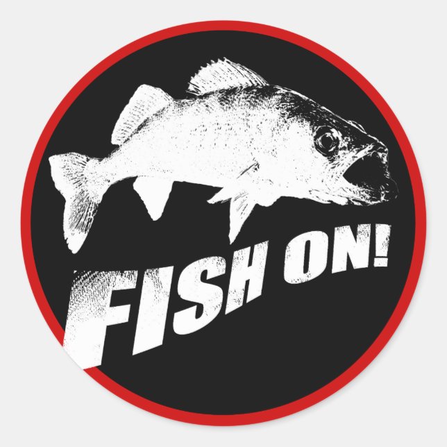 Sticker Rond Poisson sur le doré jaune (Devant)