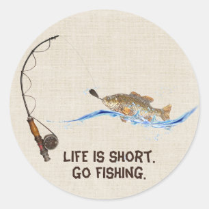 Sticker Rond Poisson Sur Poteau De Pêche