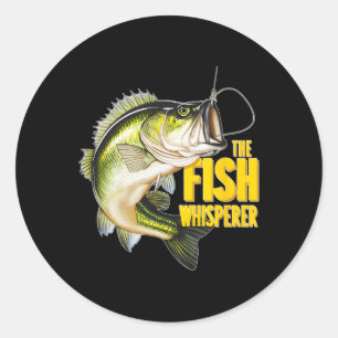 Sticker Rond Poisson Whisperer Pêche nouveauté Pêcheur Cadeau