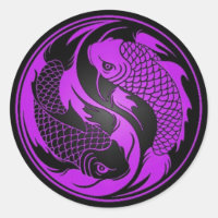 Poisson Yin Yang Koi violet et noir