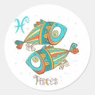 Sticker Rond Poissons adorables