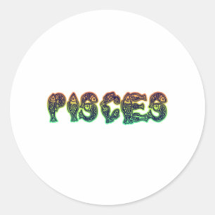 Sticker Rond Poissons de Poissons