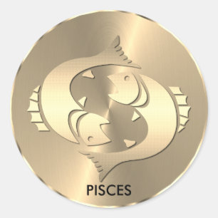 Sticker Rond Poissons d'or ♓ poisson - Panneau Zodiac