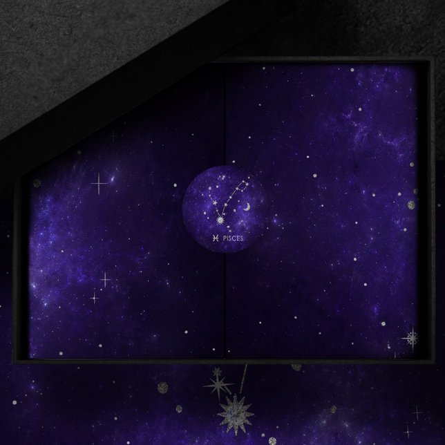 Sticker Rond Poissons pourpres Zodiac | Horoscope d'astrologie  (Créateur téléchargé)