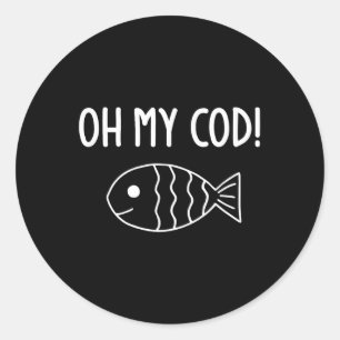 Sticker Rond Poissons Puns, Oh Mon Morceau, Drôle, Blagues, Sar