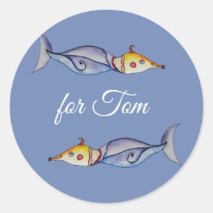 Sticker Rond Poissons Whimsical
