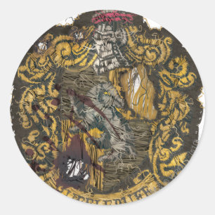 Sticker Rond Poitrine de Hufflepuff - Détruite