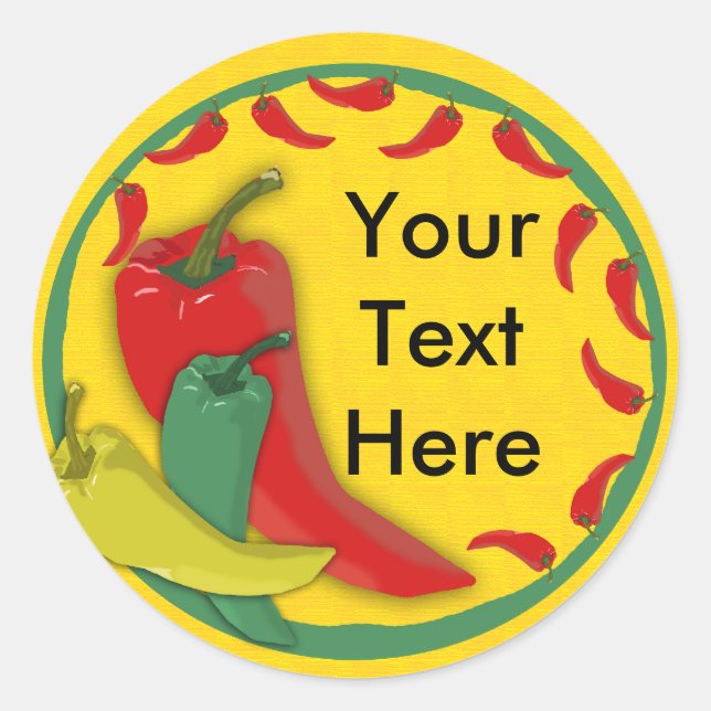 Sticker Rond Poivre chili (Devant)