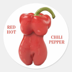 Sticker Rond Poivre de piment d'un rouge ardent