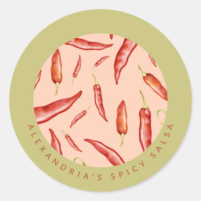 Sticker Rond Poivre rouge chili | Salsa (Devant)