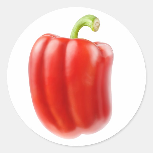Sticker Rond Poivron rouge (Devant)