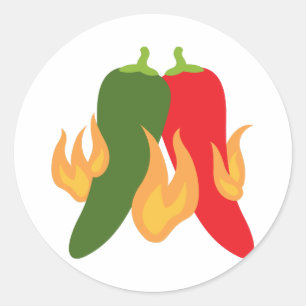 Sticker Rond Poivrons de piment fort