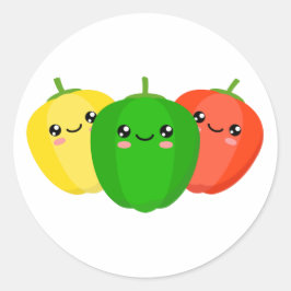 Sticker Rond Poivrons doux