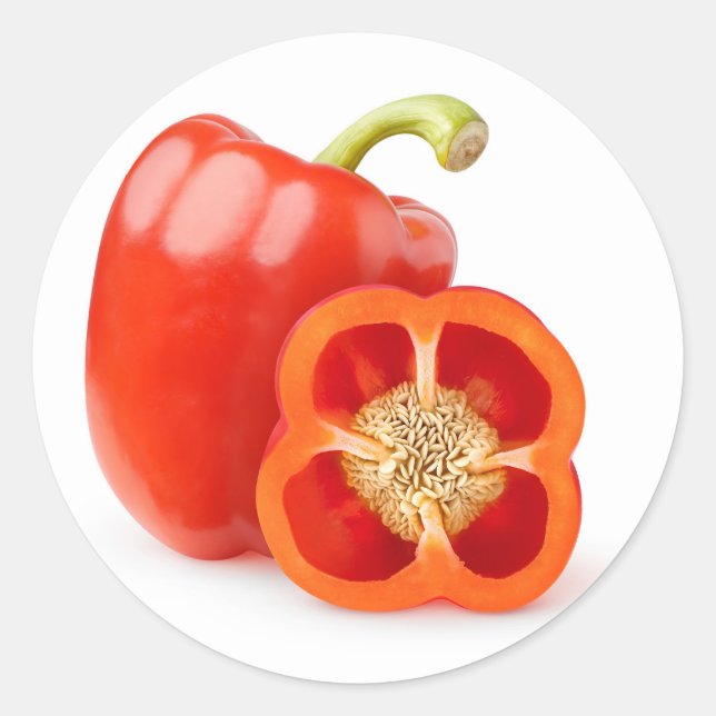Sticker Rond Poivrons rouges (Devant)