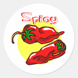 Sticker Rond Poivrons rouges épicés