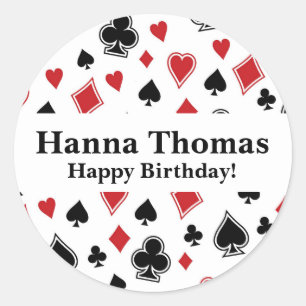 Sticker Rond Poker Card Jeu Casino Anniversaire