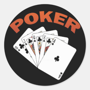 STICKER ROND POKER ROYAL FLUSH