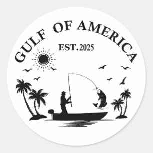 Sticker Rond Pôle de pêche du golfe d'Amérique patriotique amér