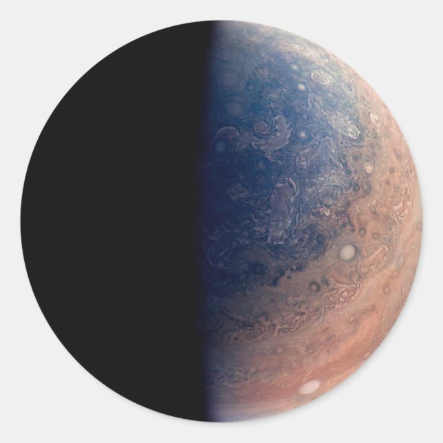 Sticker Rond Pôle nord de Jupiter image de Juno (Devant)