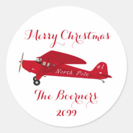 Sticker Rond Pôle Nord Forfait Cadeau de Noël
