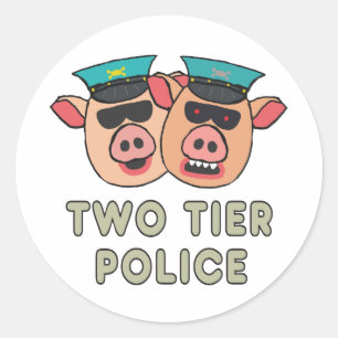 Sticker Rond Police à deux niveaux
