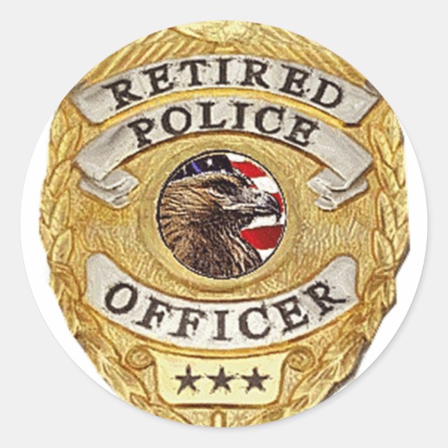 Sticker Rond Police_Badge_Retraité (Devant)