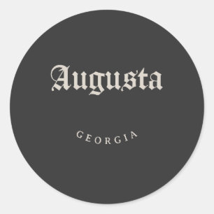 Sticker Rond Police blanche Augusta Georgia