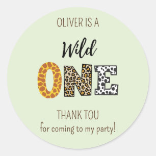 Sticker Rond Police de forme animale Wild One Green
