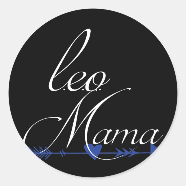 Sticker Rond Police de la mère maman Police maman (Devant)