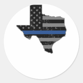 Sticker Rond Police du Texas Ligne mince