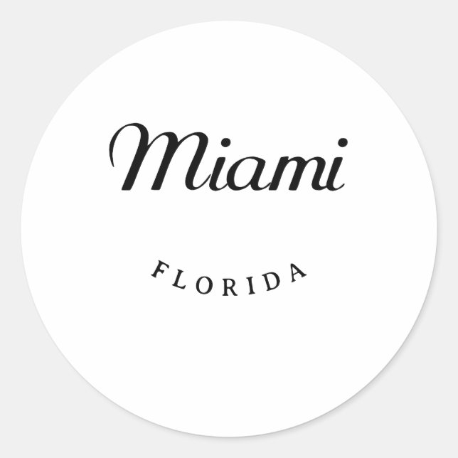 Sticker Rond Police noire Miami Florida (Devant)