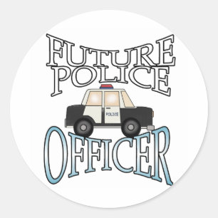 Sticker Rond Policier de croiseur de police futur