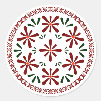 Sticker Rond Polish design flowers