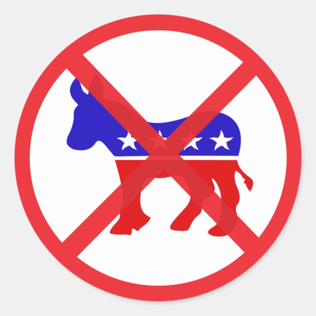 Sticker Rond Politique populaire anti-démocrate (Devant)