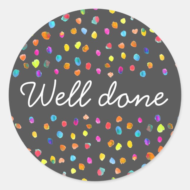 Sticker Rond Polka dot boho mignon pop art bien fait (Devant)