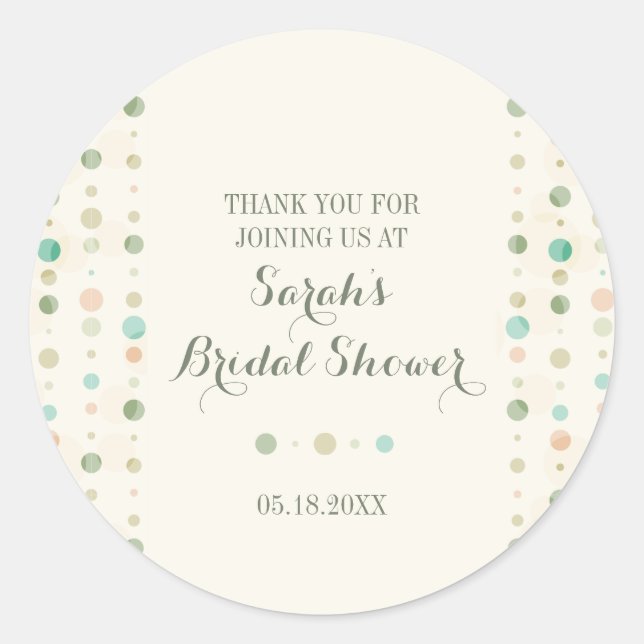 Sticker Rond Polka Dot Colonnes Merci Wedding shower nuptial (Devant)