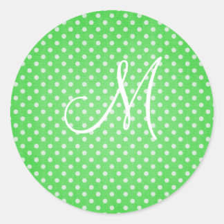 Sticker Rond Polka Point Green