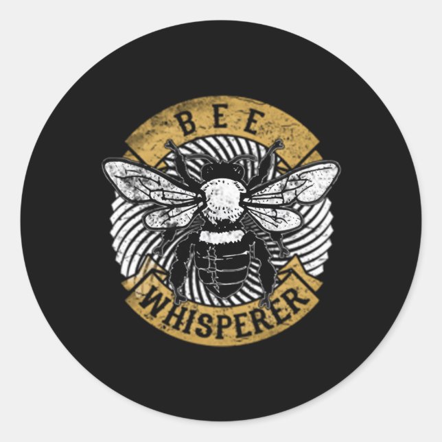 Sticker Rond Pollen de l'apiculteur de Whisperer de miel (Devant)
