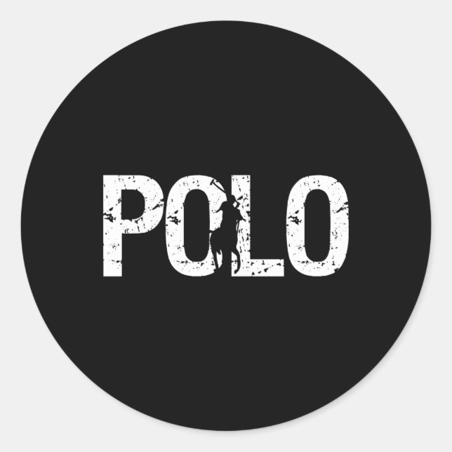 Sticker Rond Polo De Cheval Pour Joueurs De Polo Équitation (Devant)
