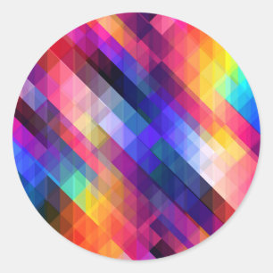 Sticker Rond Polygon abstrait motif coloré