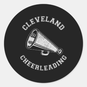 Sticker Rond Pom-pom de Cleveland Distressed Retro années 90 