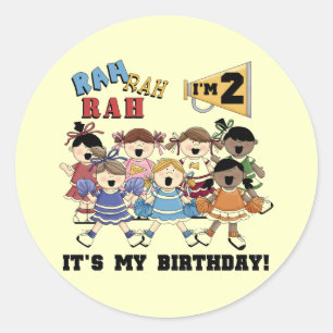 Sticker Rond Pom-pom girl 2e Anniversaire Tshirts et cadeaux