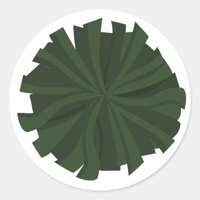 Sticker Rond Pom-pom girl vert de la forêt Pom Pom (Devant)