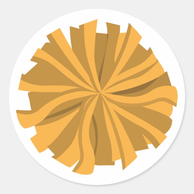 Sticker Rond Pom Pom Pom-pom girl Jaune (Devant)