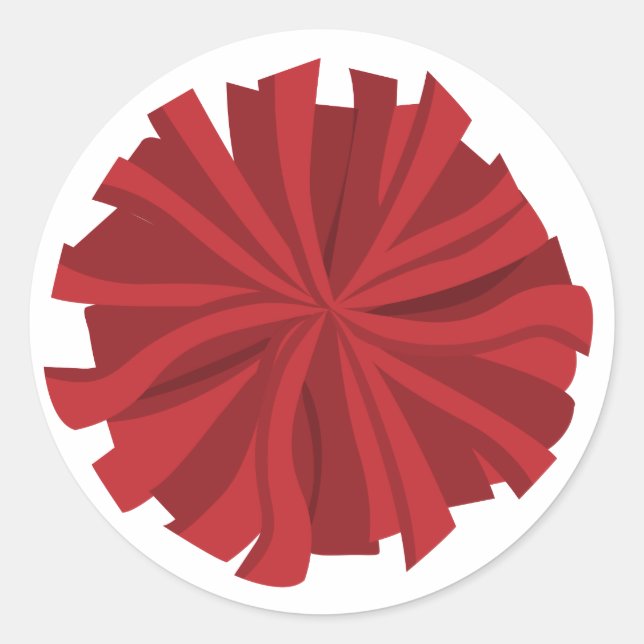 Sticker Rond Pom Pom Pom-pom girl rouge (Devant)