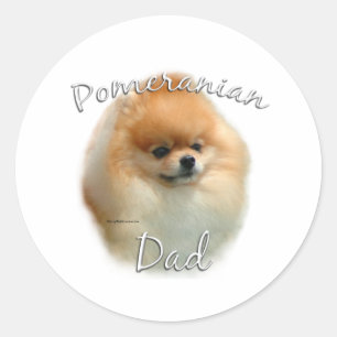 Sticker Rond Pomeranian Papa 2