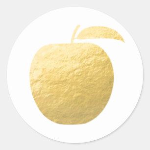 Sticker Rond Pomme à huile d'or