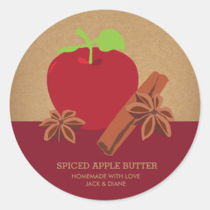 Sticker Rond Pomme cannelle Anise fait maison